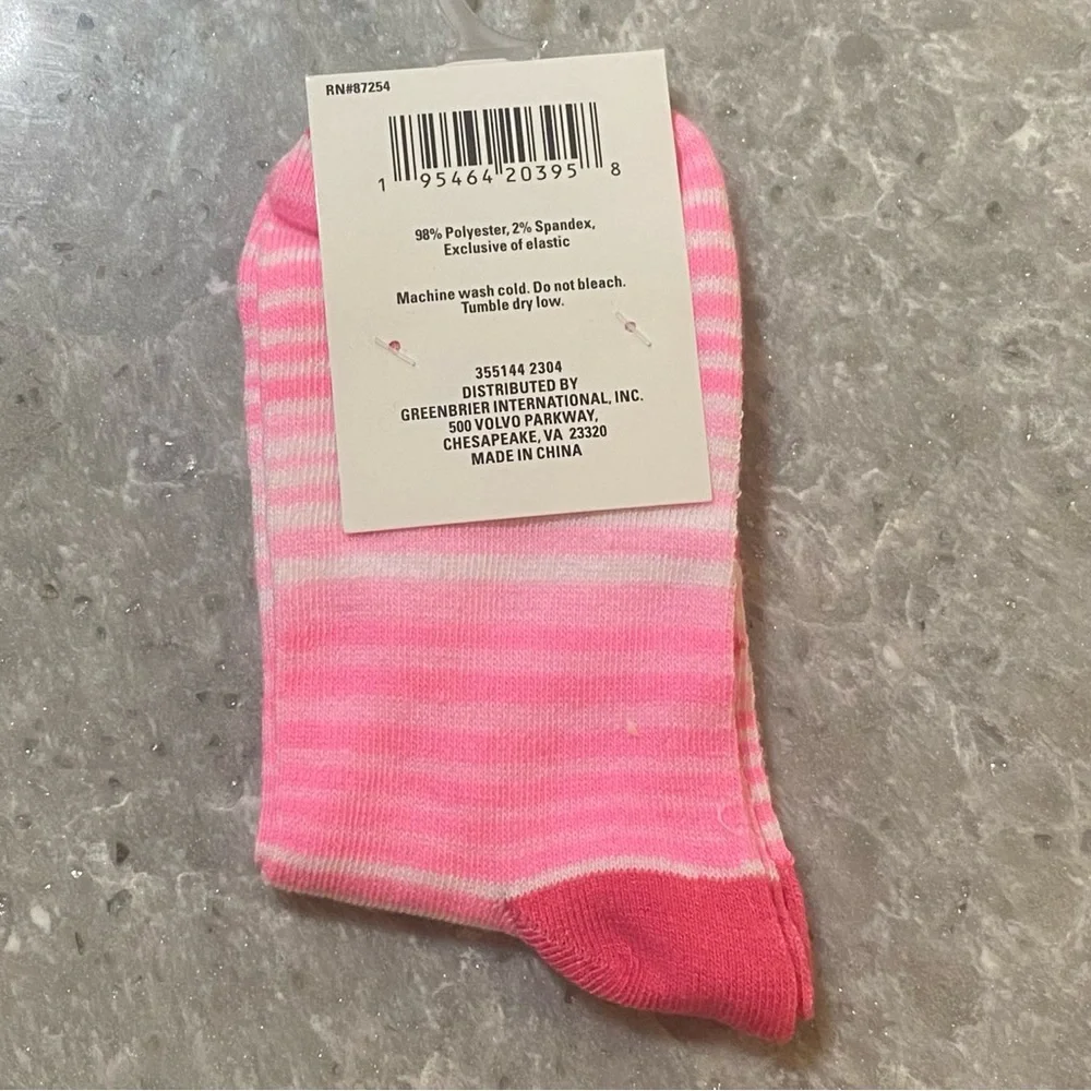 NEW! 4 Pairs! Breast Cancer Awareness Socks Soft Pink Ribbon Fits Shoe Sizes 5-9